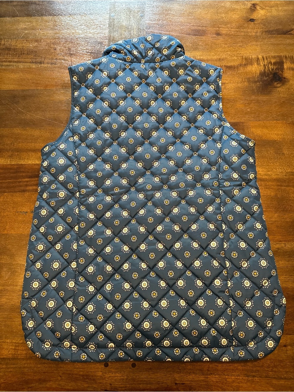 Lands' End Women's Quilted Blue Floral Puffer Vest Size XS - Picture 6 of 7
